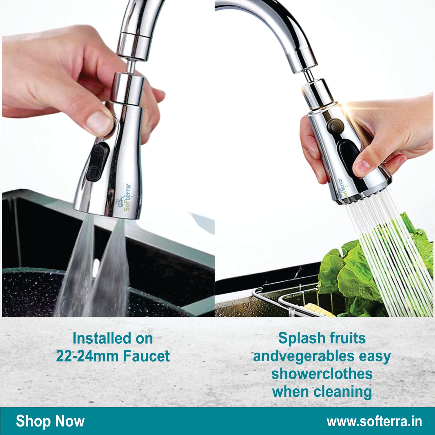 Softerra AeroFlow™ – Tap Extender & Water-Saving Nozzle