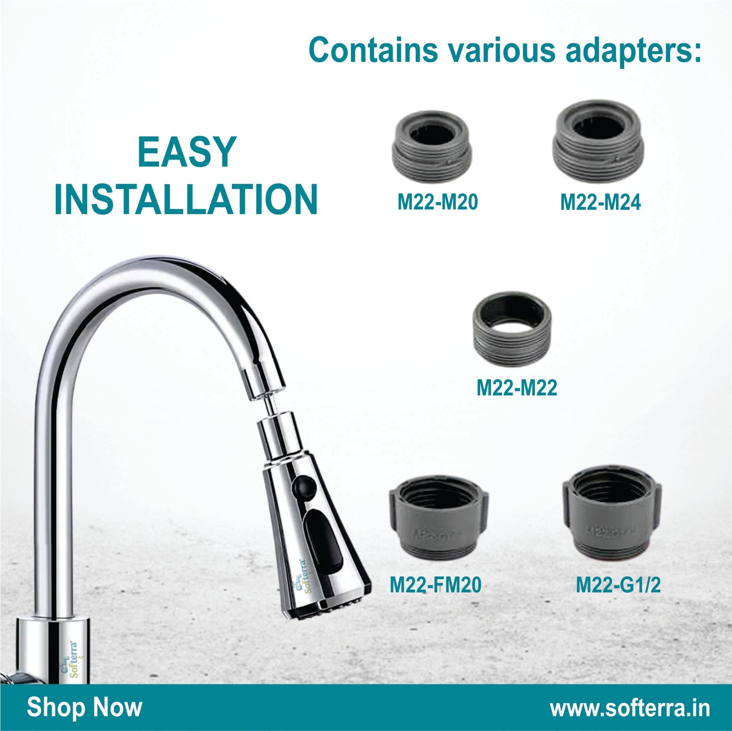 Softerra AeroFlow™ – Tap Extender & Water-Saving Nozzle