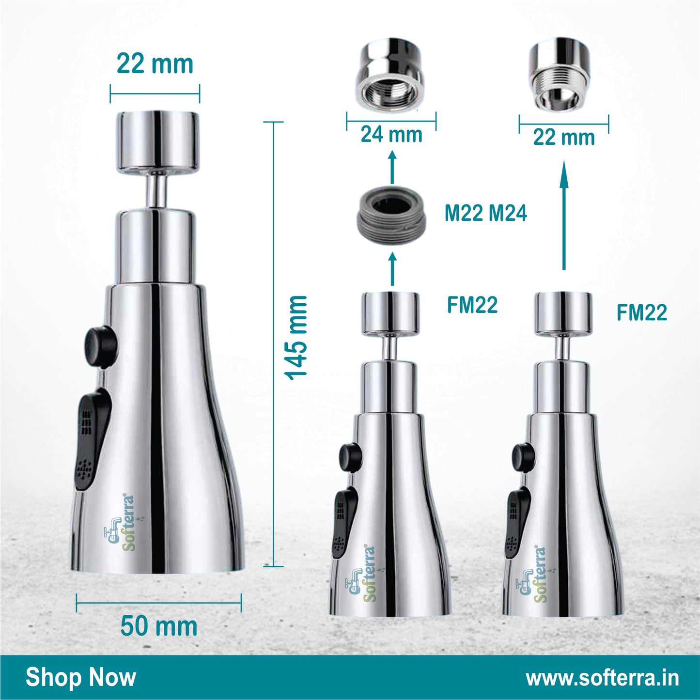 Softerra AeroFlow™ – Tap Extender & Water-Saving Nozzle
