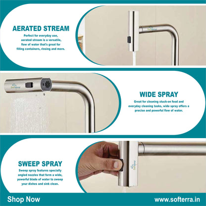 Softerra Hydro360™ – 360° Flexible Faucet Extender & Water-Saving Nozzle